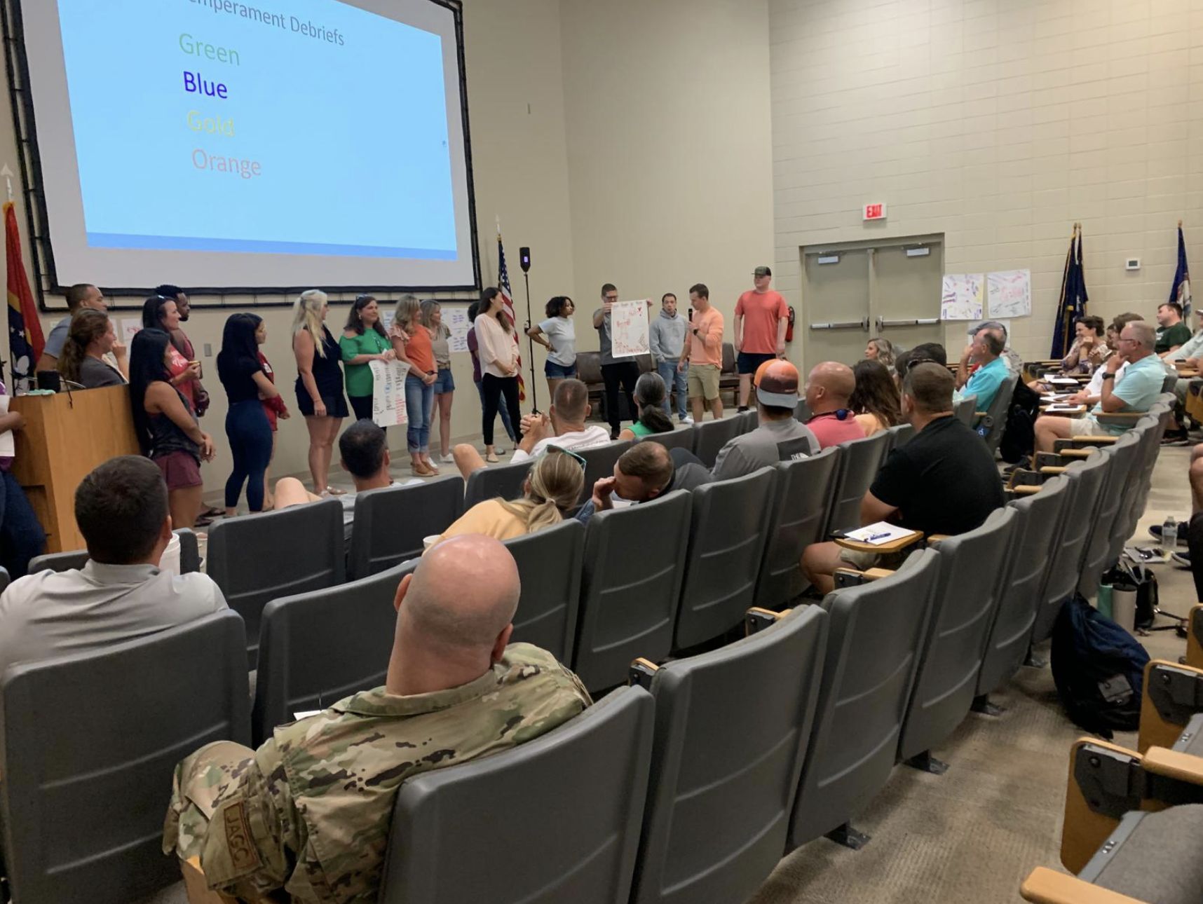 Airmen in a leadership development session